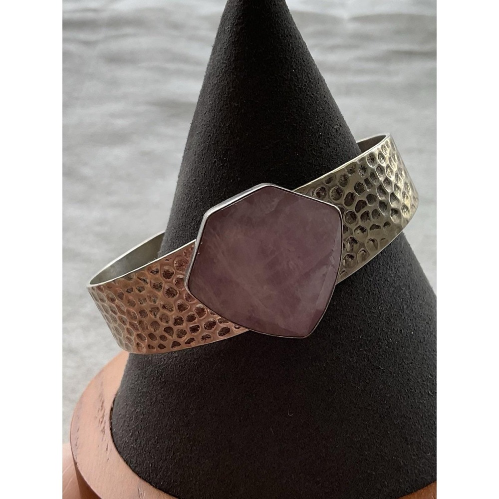 Jay King sterling silver cuff bracelet 925 DTR Lavender Stone Vintage Estate Jew
